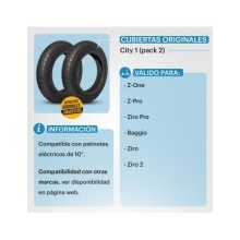 PACK DE 2 CUBIERTA CITY 1 PARA PATINETES XIAOMI y SMARTGYRO Z-ONE, Z-P... TECNOLOGIA DEL VALLE