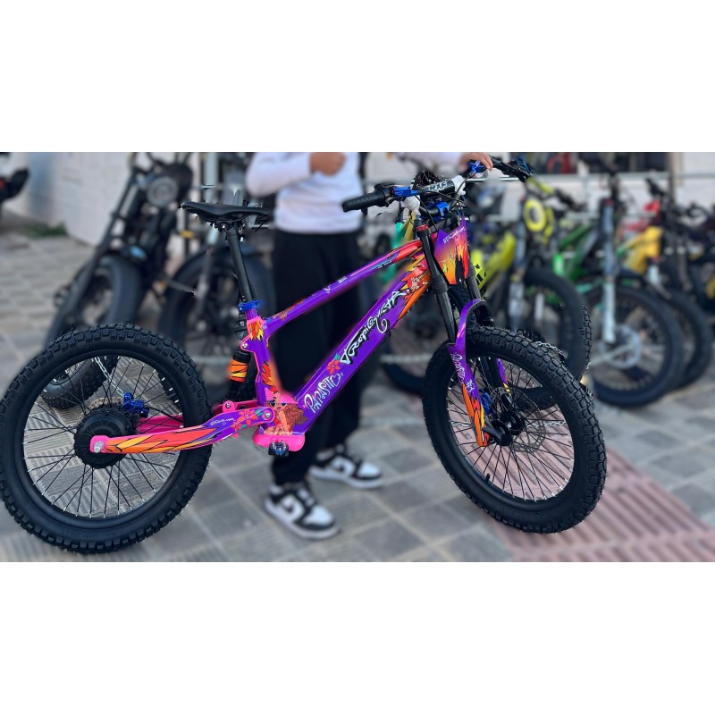 VINILO HOLOGRÁFICO BICICLETA ELECTRICA RFN KAROL G "TROPICOQUETA MORADO "