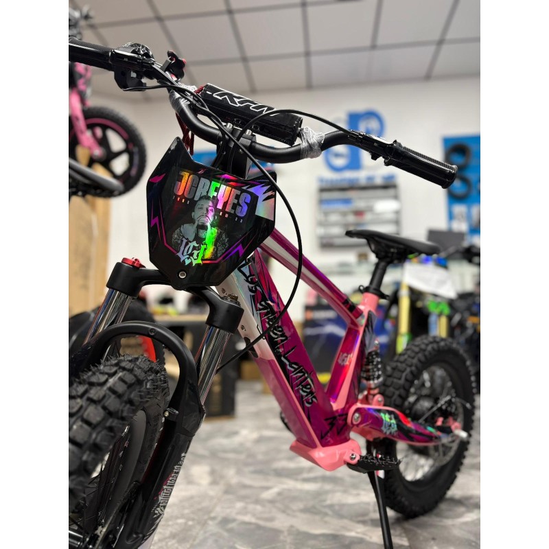 VINILO HOLOGRÁFICO BICICLETA ELECTRICA RFN JC REYES ROSA Pitbike Sevilla